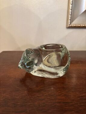 Clear Glass Cat Votive Holder - Decorative Home Art